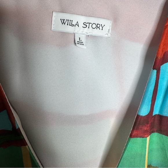 WILLA STORY Vinnie Maxi Dress Multi-Color Striped Print V-Neck  Size: Large - Picture 6 of 14